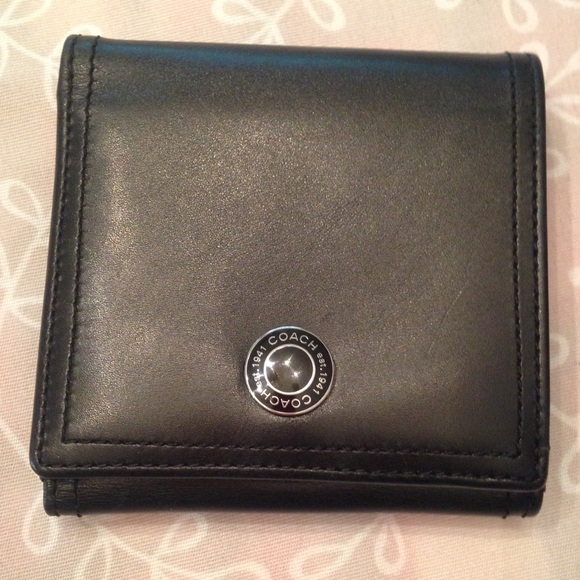 Coach Other - Men's black leather Coach double bifold wallet